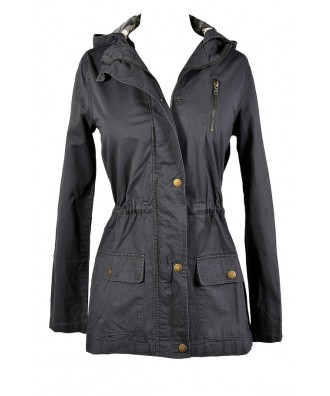 Grey Anorak Jacket, Cute Grey Anorak, Cute Grey Jacket, Grey Hiking Jacket, Cute Hiking Jacket