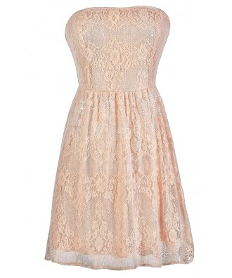 Pink Sequin Lace Dress, Pink Lace Dress Lily Boutique