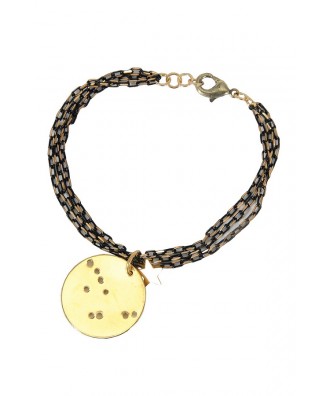 Black and Gold Bracelet, Gold Star Bracelet, Gold Star Charm Bracelet, Cute Gold Jewelry