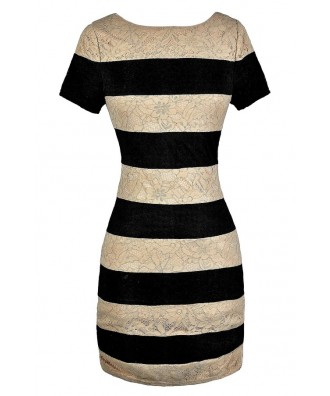 Black and Beige Lace Dress, Black and Beige Stripe Dress, Black and Beige Lace Stripe Dress, Cute Black and Beige Dress, Black and Beige Pencil Dress, Black and Beige Work Dress, Cute Work Dress, Lace Pencil Dress