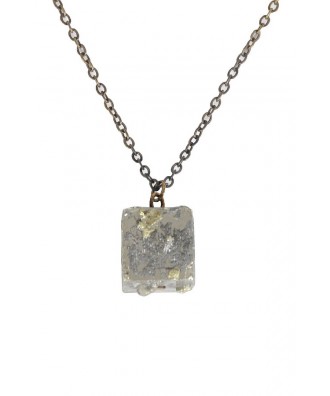 Cute Pyrite Necklace, Cute Pyrite Jewelry, Pyrite Mineral Necklace, Pyrite Charm Necklace