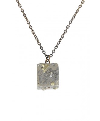 Cute Pyrite Necklace, Cute Pyrite Jewelry, Pyrite Mineral Necklace, Pyrite Charm Necklace