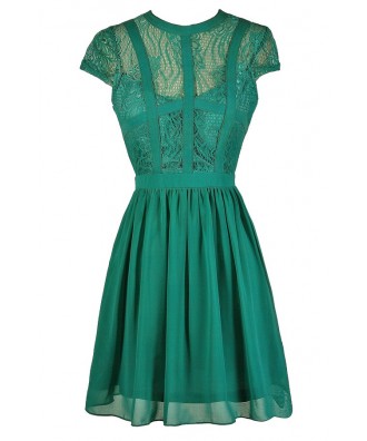 Green Lace Dress, Cute Green Dress, Jade Lace Dress, Teal Lace Dress, Green Lace Party Dress, Green Lace Cocktail Dress, Green Lace A-Line Dress