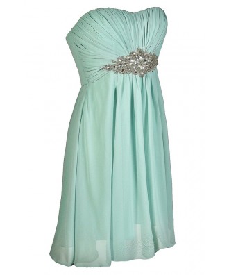 Pale Blue Prom Dress, Pale Blue Party Dress, Sky Blue Party Dress, Mint ...