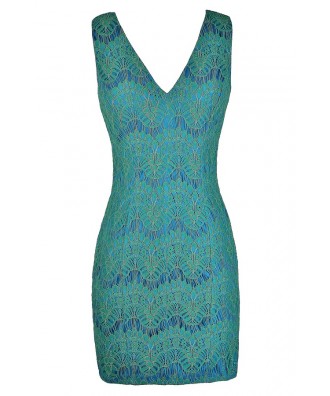 Blue and Green Lace Dress, Blue and Mint Lace Dress, Blue Green Party Dress, Blue Green Cocktail Dress, Blue and Green Pencil Dress, Blue Mint Lace Dress, Cute Mermaid Dress, Cute Summer Dress, Blue and Green Summer Dress