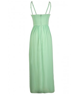 Mint Embellished Maxi Dress, Mint Prom Dress, Cute Prom Dress, Mint ...