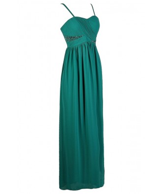 Jade Maxi Dress, Teal Maxi Dress, Jade Prom Dress, Teal Prom Dress ...