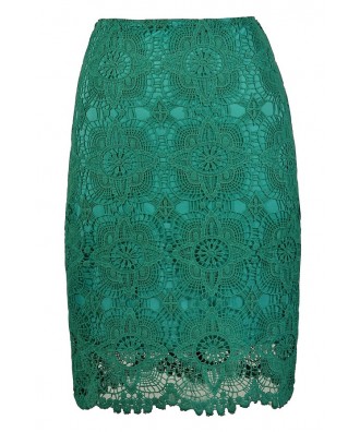 Jade Lace Pencil Skirt, Teal Lace Pencil Skirt, Crochet Lace Skirt, Crochet Lace Pencil Skirt, Jade Crochet Lace Pencil Skirt, Teal Crochet Lace Pencil Skirt, Teal Pencil Skirt, Jade Pencil Skirt