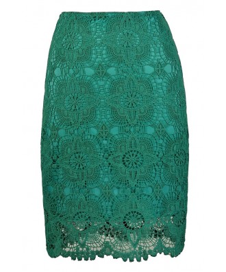 Jade Lace Pencil Skirt, Teal Lace Pencil Skirt, Crochet Lace Skirt, Crochet Lace Pencil Skirt, Jade Crochet Lace Pencil Skirt, Teal Crochet Lace Pencil Skirt, Teal Pencil Skirt, Jade Pencil Skirt