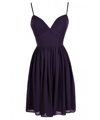 Cute Purple Dress, Royal Purple Dress, Purple Chiffon Dress, Purple Party Dress, Purple Cocktail Dress, Purple A-Line Dress, Dark Purple Dress