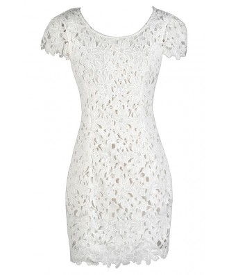 Ivory Lace Pencil Dress, Ivory Capsleeve Lace Dress, Ivory Lace Sheath ...