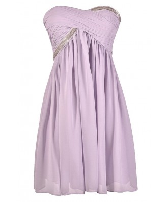 Cute Purple Dress, Cute Lilac Dress, Lilac Party Dress, Lilac Bridesmaid Dress, Lilac Cocktail Dress, Strapless Lilac Dress, Beaded Lilac Dress, Lilac Chiffon Dress, Light Purple Bridesmaid Dress, Light Purple Cocktail Dress, Light Purple Party Dress, 