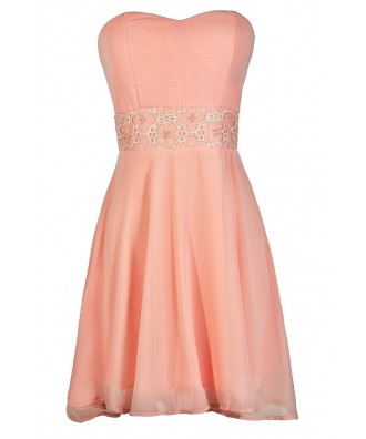 Cute Pink Dress, Pink Strapless Dress, Pink Party Dress, Pink Cocktail Dress, Pink A-Line Dress, Pink Bridesmaid Dress, Cute Bridesmaid Dress, Cute Summer Dress, Pink Summer Dress