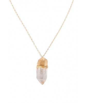 Cute Necklace, Cute Jewelry, Gold and Quartz Necklace, Gold and Crystal Necklace, Clear Quartz Necklace, Quartz and Gold Necklace