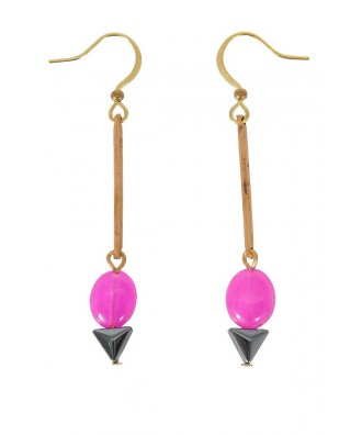 Cute Jewelry, Cute Earrings, Cute Pink Earrings, Pink and Gold Earrings, Pink Dangle Earrings, Pink Drop Earrings, Cute Gold Earrings, Cute Gold Jewelry