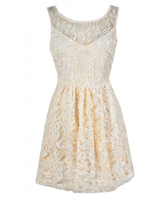 Cream Lace Dress, Beige Lace Dress, Ivory Lace Dress, Cream Lace Rehearsal Dinner Dress, Beige Lace Rehearsal Dinner Dress, Ivory Lace Rehearsal Dinner Dress, Cream Lace Party Dress, Ivory Lace Party Dress, Cream Lace A-Line Dress, Beige Lace A-Line Dress