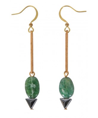 Green Drop Earrings, Cute Earrings, Cute Jewelry, Delicate Green Earrings, Gold Drop Earrings