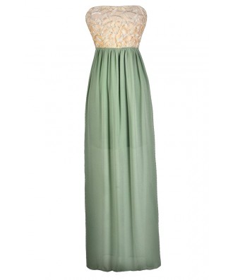 Sage Maxi Dress, Green Maxi Dress, Beige and Green Maxi Dress, Cream and Green Maxi Dress, Cute Summer Dress