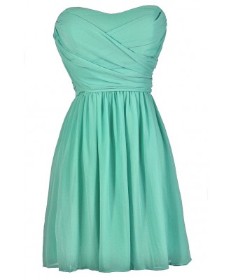 Cute Mint Dress, Mint Strapless Dress, Mint Bridesmaid Dress, Mint Party Dress, Mint Cocktail Dress, Mint Summer Dress