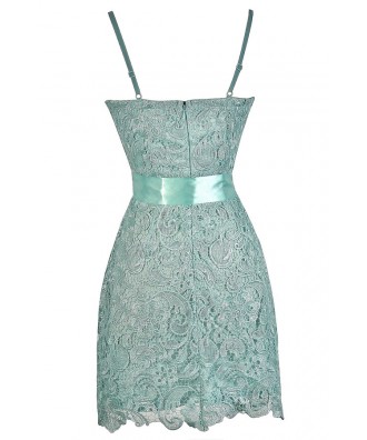 lace and beads kleid mint