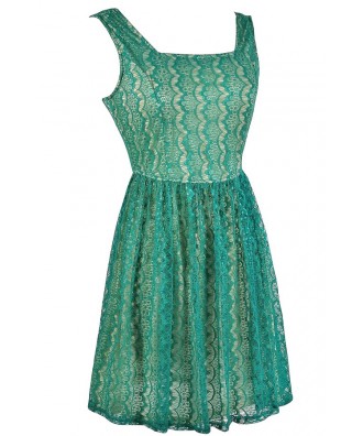 Turquoise Lace Dress, Bright Green Lace Dress, Teal Lace Dress, Green ...