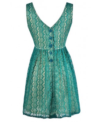 Turquoise Lace Dress, Bright Green Lace Dress, Teal Lace Dress, Green ...