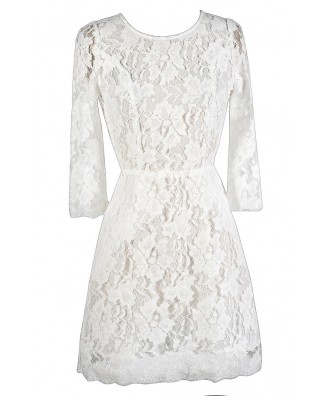 Off White Lace Dress, Cute Lace Dress, Lace Summer Dress, Open Back Lace Dress, Ivory Lace Dress, Cute Rehearsal Dinner Dress, Cute Bridal Shower Dress, Off White Lace Sheath Dress