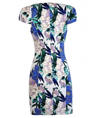 Watercolor Floral Pencil Dress, Cute Watercolor Dress, Floral Print ...