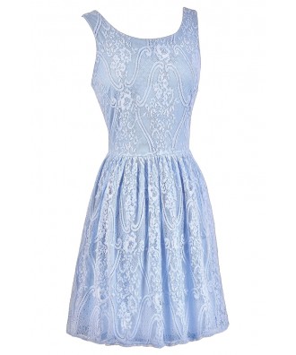 Periwinkle Blue Lace Dress, Pale Blue Lace Dress, Sky Blue Lace Dress ...