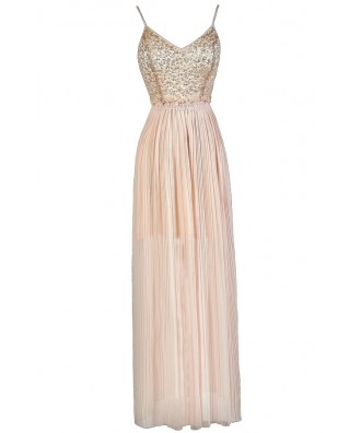 Pale Pink Sequin Maxi Dress, Blush Pink Maxi Dress, Light Pink Sequin Maxi Dress, Open Back Sequin Maxi Dress