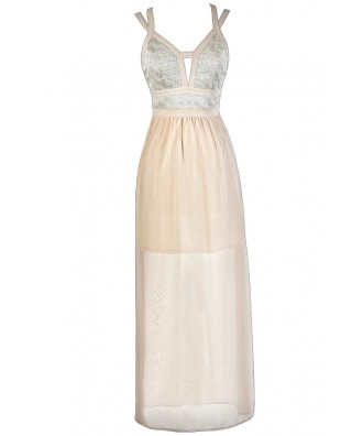 Cute Maxi Dress, Ivory Maxi Dress, Cream Maxi Dress, Beige Maxi Dress, Cute Formal Dress, Formal Maxi Dress