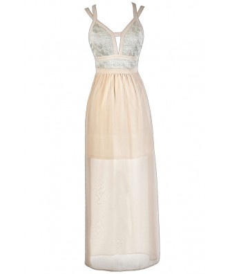 Cute Maxi Dress, Ivory Maxi Dress, Cream Maxi Dress, Beige Maxi Dress, Cute Formal Dress, Formal Maxi Dress