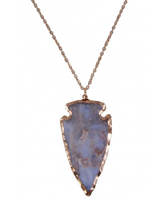 Blue and Gold Arrowhead Necklace