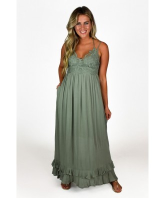 Green Lace Maxi Dress