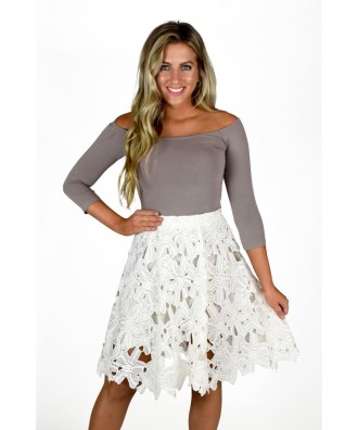 Cute Ivory A-Line Skirt