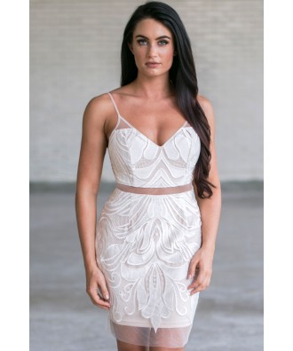 Cute White Cocktail Dress, White Party Dress Online, Bachelorette Party Dress