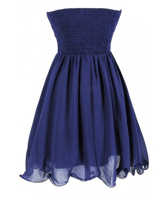 Starry Night Midnight Blue Embellished Chiffon Designer Dress - DRESSES ...