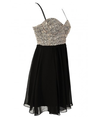 Gold Sequin Bustier Chiffon Dress by Ark and Co Lily Boutique