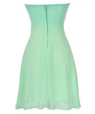 Oversized Bow Chiffon Dress in Mint Lily Boutique