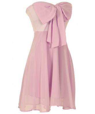 Oversized Bow Chiffon Dress in Lavender Lily Boutique