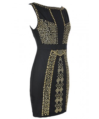 Lily Boutique Queen of the Nile Embellished Bodycon Dress in Black ...