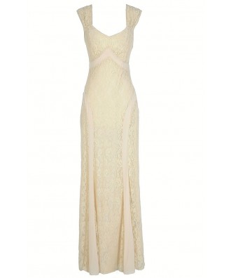 Longing For Lace Beige Maxi Dress Lily Boutique