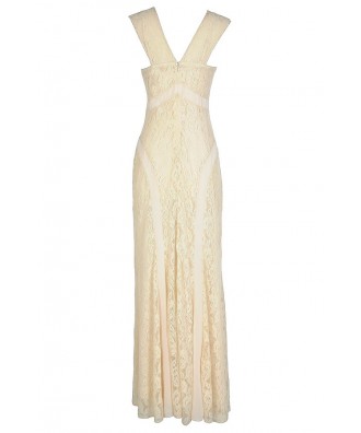 Longing For Lace Beige Maxi Dress Lily Boutique