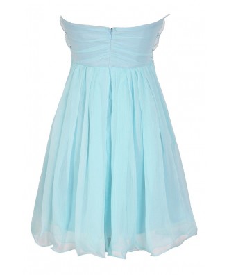Raindrops on Roses Chiffon Designer Dress in Pale Blue by Minuet Lily ...
