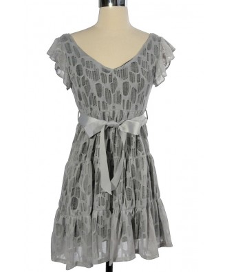 Graceful Lace Ribbon Belted Dress Lily Boutique