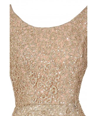 Gold Rush Web Lace Sequin Designer Top Lily Boutique